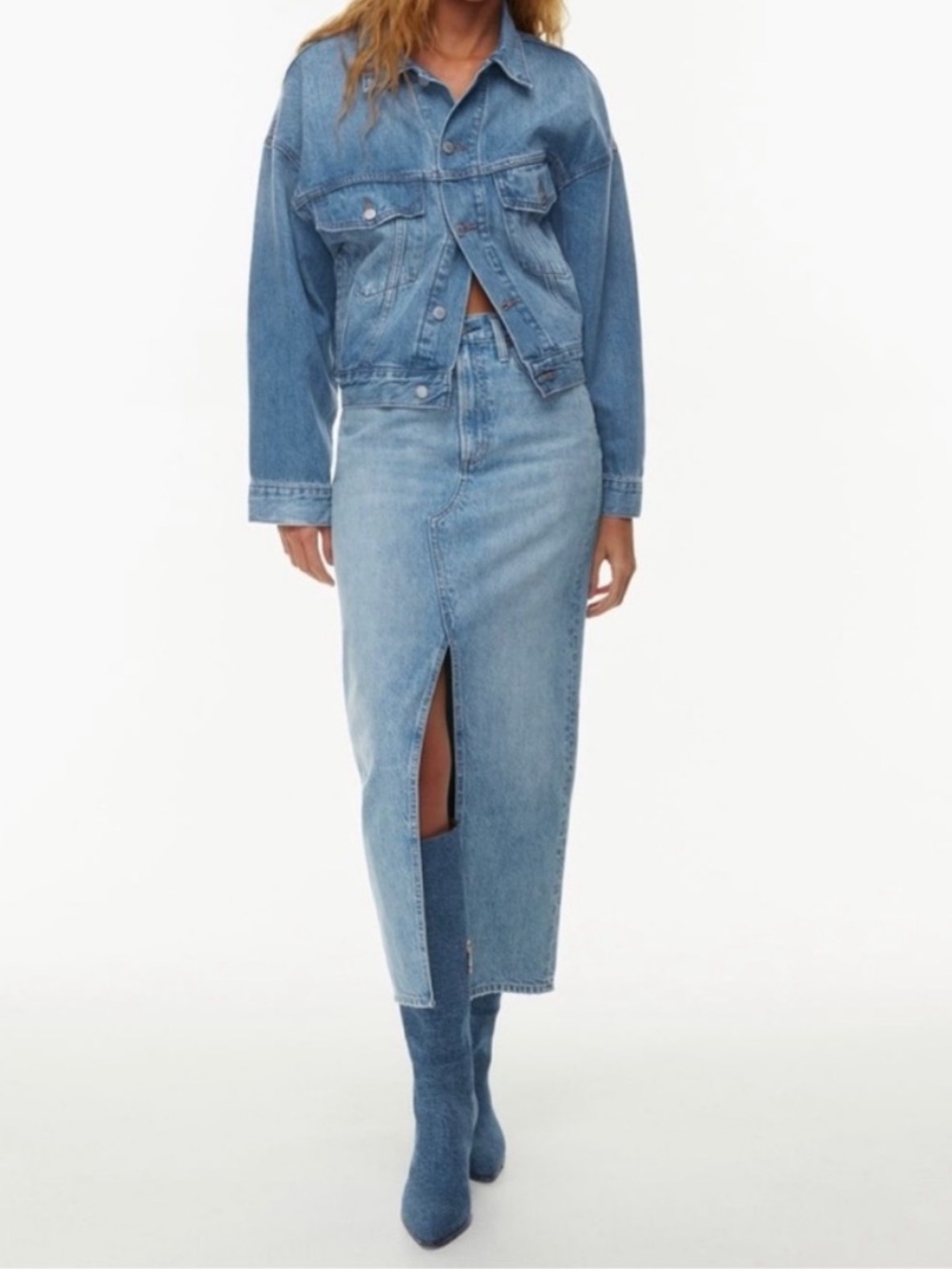 Aritzia The Denim Forum 90’s vintage maxi jean skirt sz 27